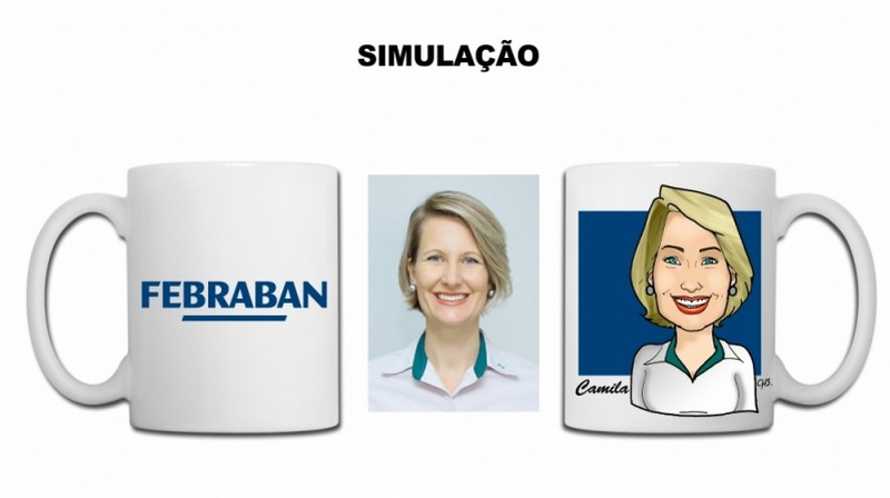 Caneca Personalizada com Caricatura no ABC Valor Conjunto dos Bancários - Caneca Personalizada com Caricatura no ABC