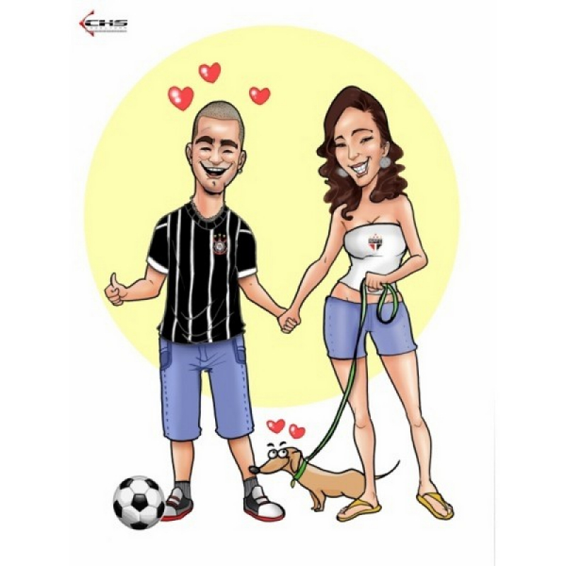 Caricatura de Casamento em Guarulhos Preço Vila Guiomar - Caricatura em Festa de Casamento