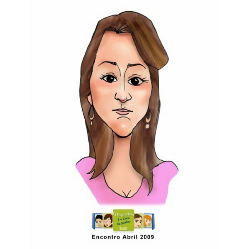 Caricatura Feminina Vila Ida - Caricatura Personalizada