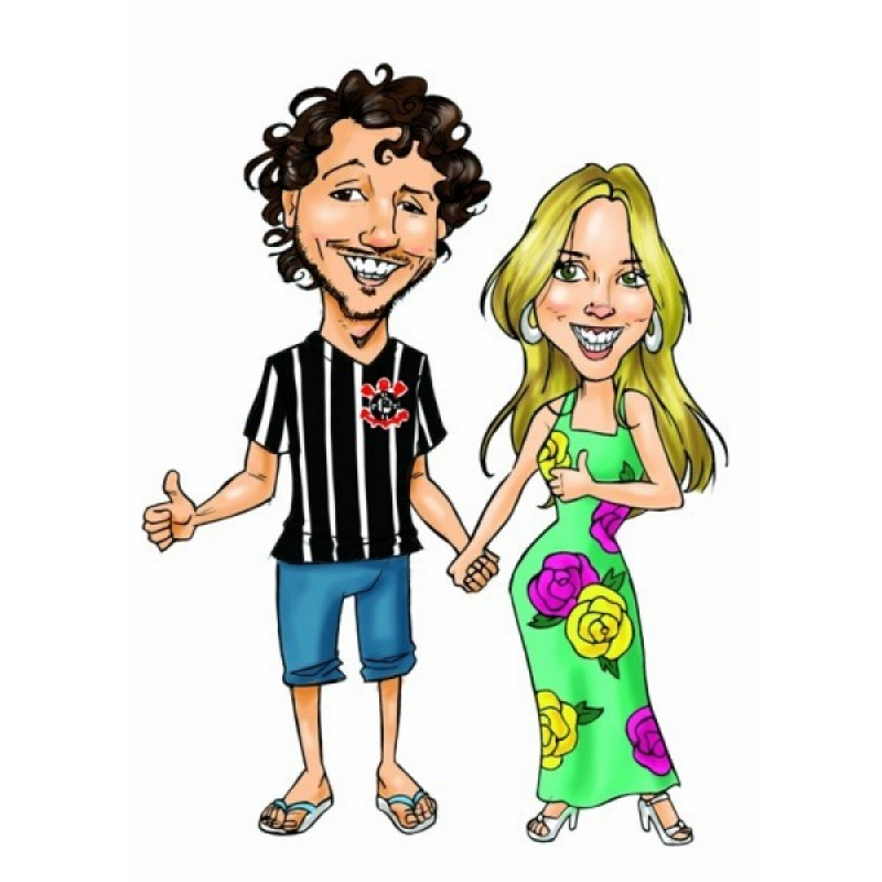 Caricatura Personalizada Casa Verde Alta - Caricatura em Camiseta