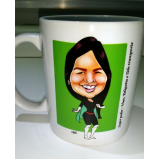 caneca personalizada com caricatura na Zona Oeste valor Santana