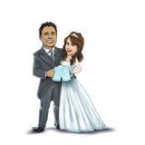 caricatura convite de casamento  Santos