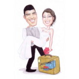 caricatura de casamento em Santana preço Assunção