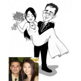 caricatura de casamento preço  Santos