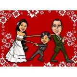 caricatura para convite de casamento Jardim Aurélia